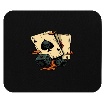 Discover Floral Skull with Cards & Dice Mouse Pads