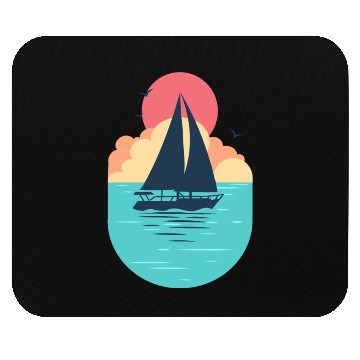 Discover Sunset Sailboat Ocean Mouse Pads Design
