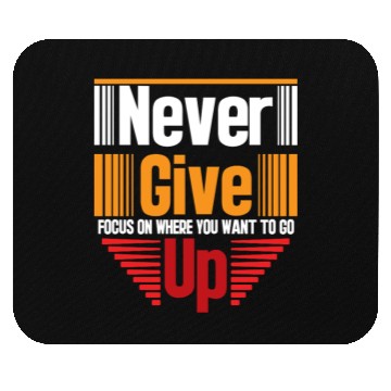 Discover Never Give Up – Motivational Red & Orange Logo Mouse Pads