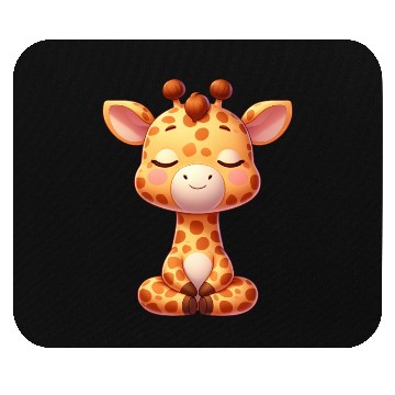 Discover Cute giraffe yoga meditation relaxation chill Mouse Pads