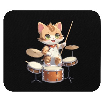 Discover Cat Drummer Mouse Pads