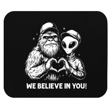Discover Alien Bigfoot Heart Hands Cryptid Funny Mouse Pads