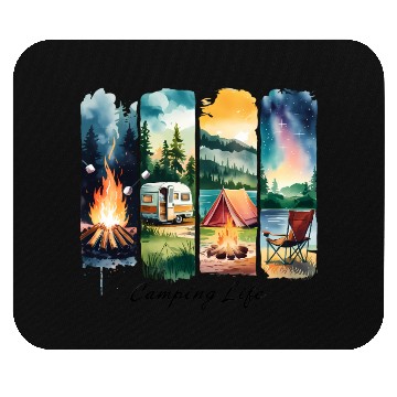 Discover Brushstroke Camping Life Mouse Pads