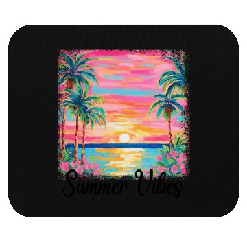 Discover Summer Vibe Preppy Beach Mouse Pads
