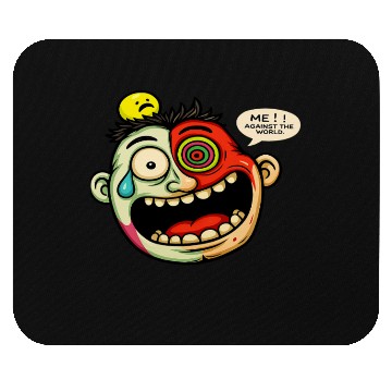 Discover Crazy Cartoon Face with Multicolor Eye – Funny Mouse Pads