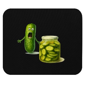 Discover Funny Pickle Cartoon Cute Dill Pickle Jar Reaction Mouse Pads