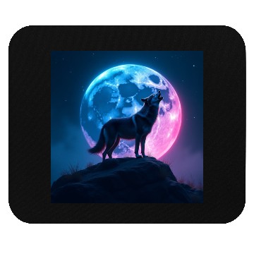 Discover Howl of the Neon Moon Mouse Pads