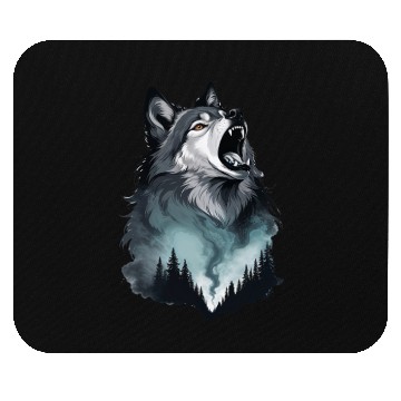 Discover Howling Wolf Under the Northern Sky Mouse Pads