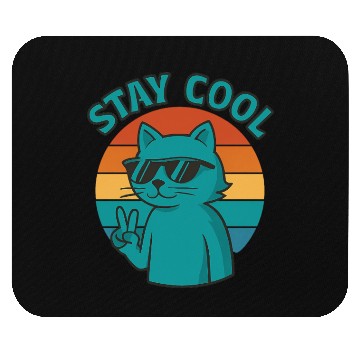 Discover Stay Cool Cat – Retro Vibes Mouse Pads