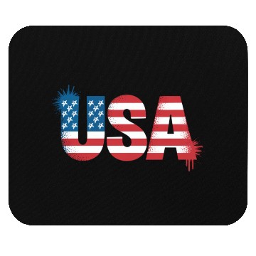 Discover USA American Flag Grafitti Text July 4 Mouse Pads