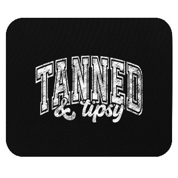 Discover Summer Vacation Tanned and Tipsy Varsity Summer Mouse Pads