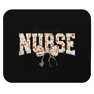 Discover Registered Nurse Coquette Bow Floral Mouse Pads
