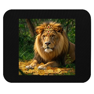 Discover Lion coin Mouse Pads