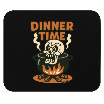 Discover Dinner Time – Angry Skull in a Pot Mouse Pads