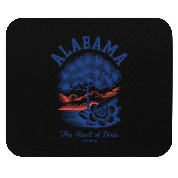 Discover Albm State Outline – License Plate Art Mouse Pads