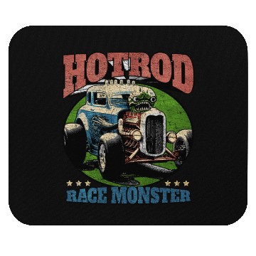 Discover Hot Rod Monster Retro Race Mouse Pads