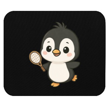 Discover Cute penguin tennis player cartoon chibi sport Mouse Pads
