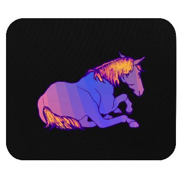 Discover Purple Horse Lying Down, Hand Drawn, Bright Colors Mouse Pads