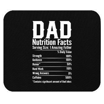 Discover DAD Nutrition Facts Mouse Pads