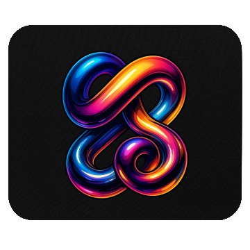 Discover Neon Chrome Fusion – 3D Gradient Tangle Streetwear Mouse Pads