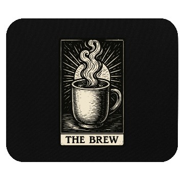 Discover The Brew – Coffee Tarot Card in Vintage Ink Mouse Pads