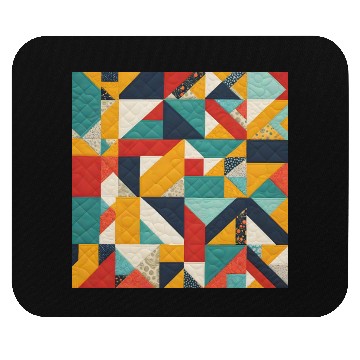 Discover Abstract Geometric Quilt Pattern Mouse Pads