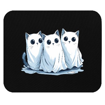 Discover Funny Ghost Cat Mouse Pads