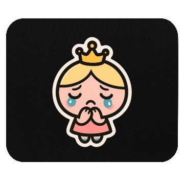 Discover Crying Bubi – Cute Sad Girl Blob Sticker Mouse Pads