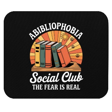 Discover Abibliophobia Funny Bookworm Reading Mouse Pads