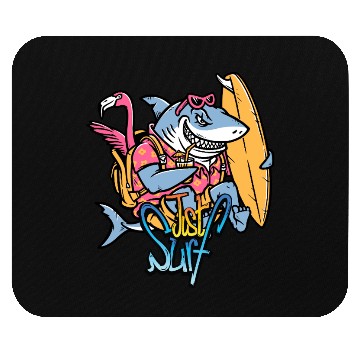 Discover Just Surf – Cool Shark with Surfboard & Flamingo Mouse Pads