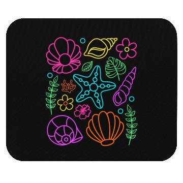 Discover Neon Seashell Summer Beach Mouse Pads
