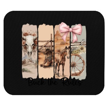 Discover Funny Western Brushstroke Buck The Rules Mouse Pads