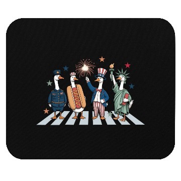 Discover Patriotic Goose 4th of July Silly Goose Mouse Pads