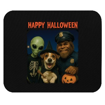 Discover Bigfoot Alien Jack Russell Funny Halloween Trick Mouse Pads