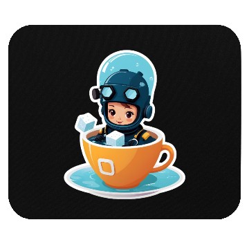 Discover Diver Coffee Cup Fantasy Sticker. Mouse Pads