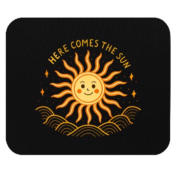 Discover Here Comes The Sun Wavy Folk Art Retro 60s Mouse Pads