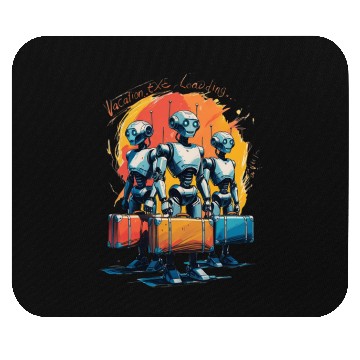 Discover Robot Luggage Loading Mouse Pads