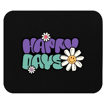 Discover Happy Days | Groovy Retro Daisy Flower Mouse Pads