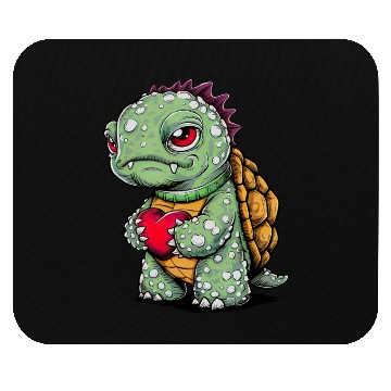 Discover Turtle with heart Mouse Pads