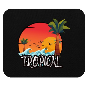 Discover Vibrant Tropical Sunset Scene Mouse Pads