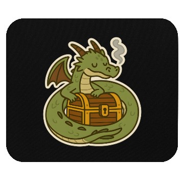 Discover Majestic Dragon Guarding Treasure Mouse Pads