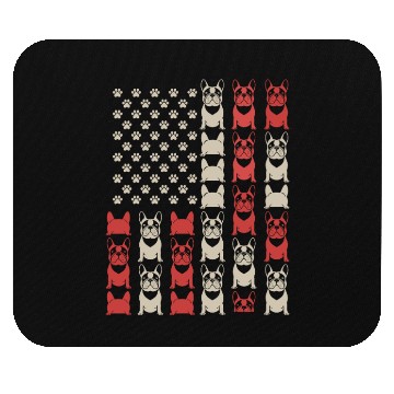 Discover French Bulldog American Flag Paw Print Pattern Mouse Pads