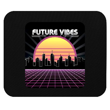 Discover Future Vibes Synthwave Sunset Grid Retro 80s Mouse Pads