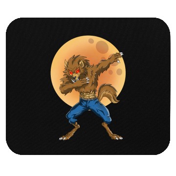 Discover Dabbing Werewolf Retro Moon Halloween Monster Mouse Pads