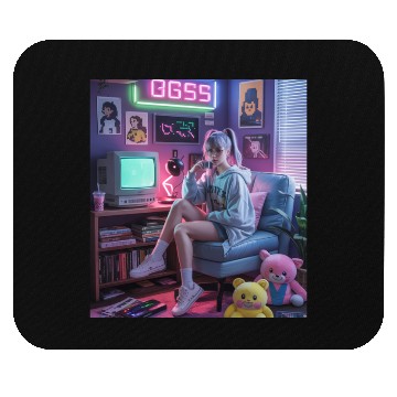 Discover Y2K Gamer Girl Vibes – Retro Tech & Neon Room Aest Mouse Pads