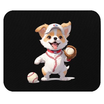 Discover Dog Baseball Player Puppy Mouse Pads
