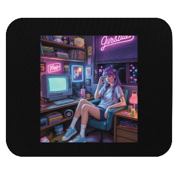 Discover Y2K Gamer Girl Vibes – Retro Tech & Neon Room Aest Mouse Pads