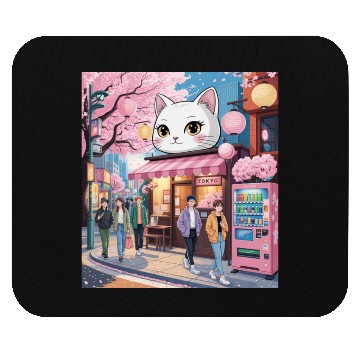 Discover Tokyo Sakura Stroll – Cute Girl Under Cherry Bloss Mouse Pads