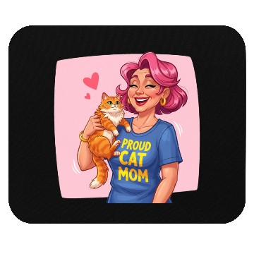 Discover Proud Cat Mom Style Mouse Pads
