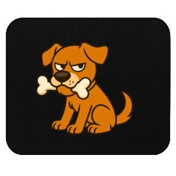 Discover Grumpy Dog with Bone – Cute Cartoon Style Mouse Pads